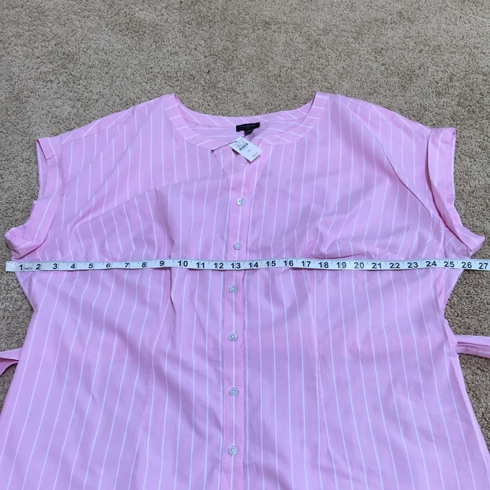 NWT! TALBOTS Size 1X pink front button cotton top… - image 7